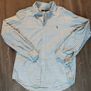 White, Navy & Teal Ralph Lauren Dress Shirt